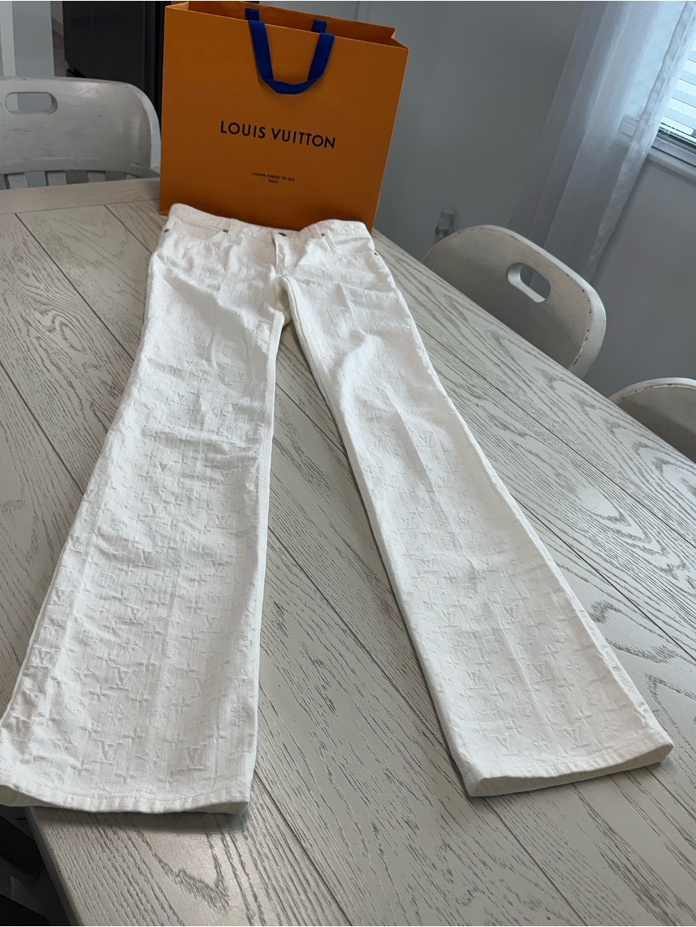 Louis Vuitton White Flared Jeans